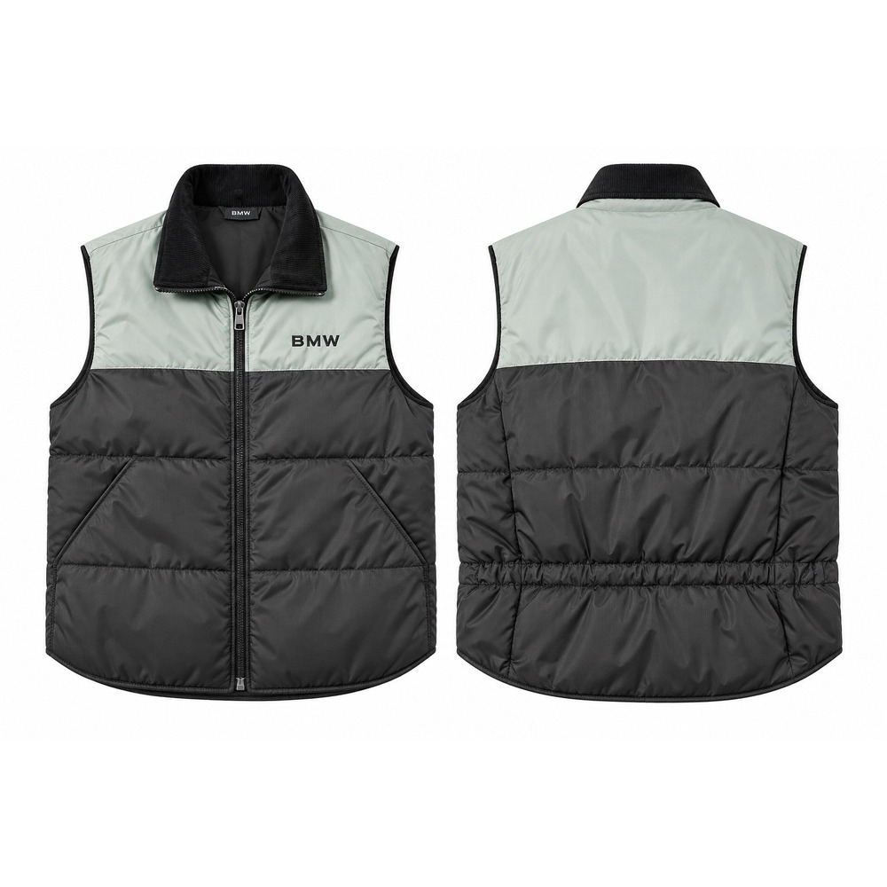VINTAGE THINSULATE BMW MOTORCYCLE VEST BY ECLIPSE MEN'S SIZE LARGE GREY/BLACK